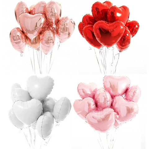 Globos de aluminio con forma de corazón de oro rosa de 18 pulgadas, globos inflables de helio, decoración de globos para bodas, suministros para Baby Shower ► Foto 1/6
