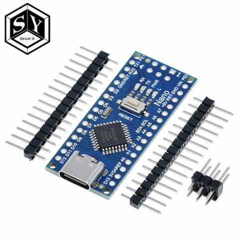 Placa de desarrollo para arduino Nano 3,0 Atmega328, promoción de uds, controlador Compatible con módulo de TYPE-C, PCB, sin USB V3.0 ► Foto 1/6