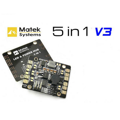 Nuevo Tablero de distribución de energía Matek 5in1 V3/Hub PDB con controlador LED Dual de BEC-5V/12 V alarma de voltaje para FPV ► Foto 1/1