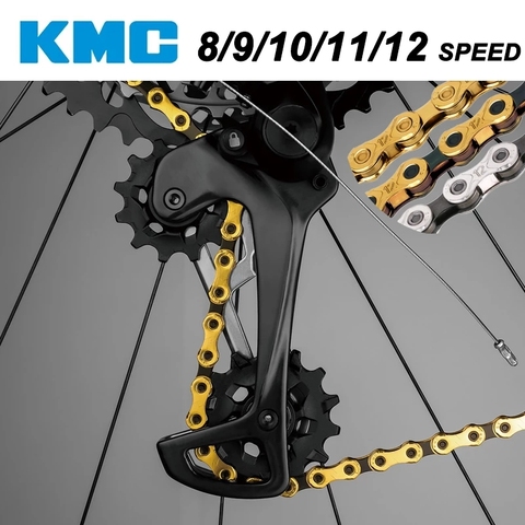 Original KMC X8 X9 X10 X11 X12 Cadena de bicicleta/8/9/10/11/12 de velocidad camino platos y bielas de bicicleta de montaña para Shimano SRAM 8 9 10 11 12 s cambio 116L ► Foto 1/6