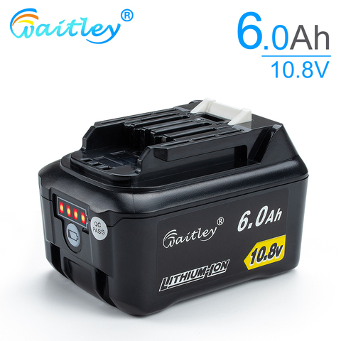 Batería de litio recargable de 10.8V, herramientas eléctricas de 6.0Ah, para Makita de 10V y 12V, 6000mAh, BL1040B, 1015, BL1020B, serie CXT ► Foto 1/6