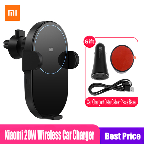 Xiaomi-cargador de coche inalámbrico Mi Max, 20W, Qi, WCJ02ZM, con Sensor infrarrojo inteligente, soporte para teléfono de coche de carga rápida, 100% ► Foto 1/6