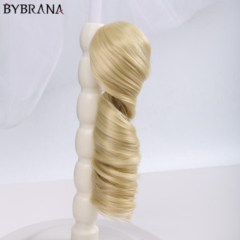 Bybrana-Peluca de cabello BJD SD, Color negro rizado, marrón, plateado, Multicolor, 15 y 30x100cm x 100cm para muñecas DIY ► Foto 1/6