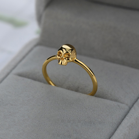 Anillos de calavera de acero inoxidable para hombre y mujer, joyería de dedo Punk para fiesta, Color dorado y plateado, 2022 ► Foto 1/6