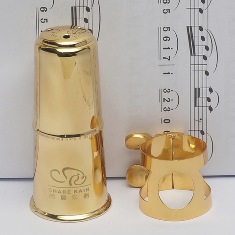 Compartir lluvia caucho duro boquilla apropiado ligadura de Metal y tapa Eb alto Bb soprano tenor Saxphone Bb clarinete ► Foto 1/5