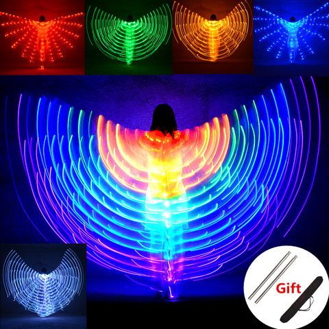 Alas de LED de danza del vientre para niños, espectáculo de mariposas fluorescentes, alas Isis, danza del vientre, disfraces Led de Carnaval ► Foto 1/6