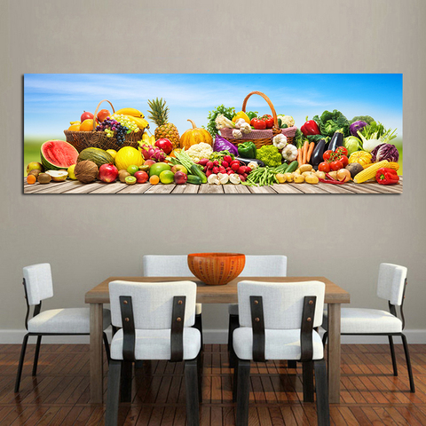 Cartel de frutas vegables para pared de cocina, pintura en lienzo, carteles e impresiones, imágenes para decoración de comedor sin marco ► Foto 1/6