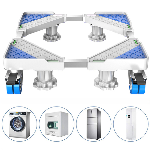 Soporte Universal para lavadora, Base de nevera móvil multifuncional ajustable para secadora (4 ruedas y pies) ► Foto 1/5