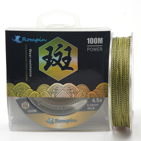 Rompin-Línea de araña Serie 100m, línea de pesca de carpa trenzada PE, Camouflag, 4 hebras, 10- 80LB, multifilamento para equipo de pesca de carpa ► Foto 1/6