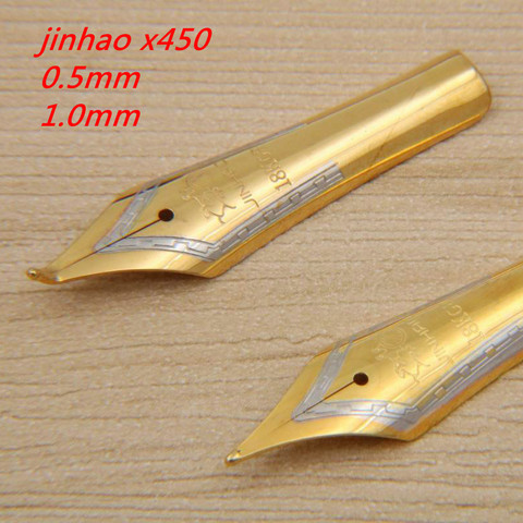 JINHAO-pluma de pluma X450 159 750, recambio medio dorado, papelería, suministros de oficina y escuela, regalo de escritura, 2 uds. ► Foto 1/6