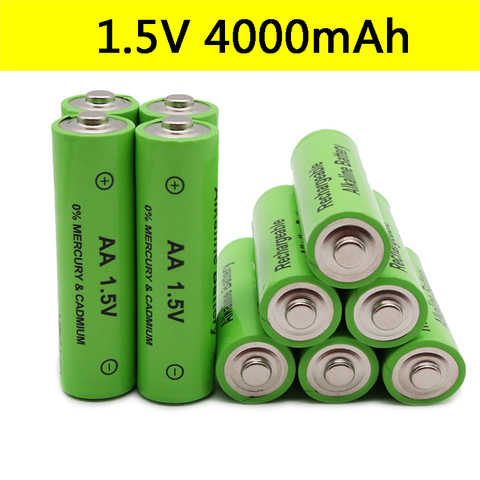 Pilas AA recargables de alta calidad, pilas alcalinas de 4000mAh y 1,5 V para luz led, mp3, juguete, envío gratis ► Foto 1/5