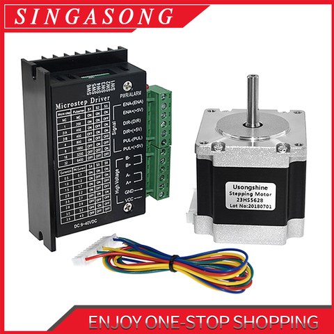 Usongshine-Motor paso a paso Nema 23 23HS5628, motor 57, 2.8A, con controlador de motor paso a paso TB6600 4A, NEMA17 23 para impresora CNC y 3D ► Foto 1/6