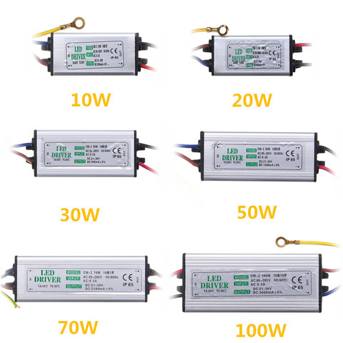 Controlador LED impermeable de alta potencia, fuente de alimentación de 3000ma, 10W, 20W, 30W, 50W, 100W, transformador de controlador de LED electrónico de entrada de AC85-265V ► Foto 1/6