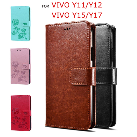 Funda de cuero PU para Vivo Y15 Y11, Funda con tapa, BILLETERA, protector para pantalla de teléfono ► Foto 1/6