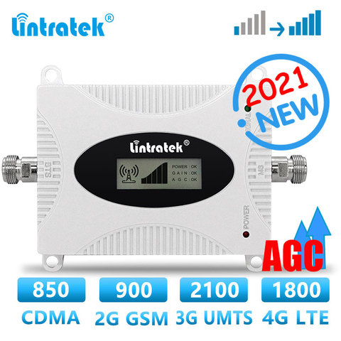 Lintratek-amplificador de señal de red móvil, repetidor 3g LTE 4G, GSM, 850, 900, 2100, 1800, UMTS, AGC 2022 ► Foto 1/6