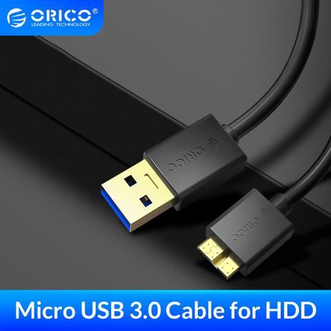 ORICO Micro USB 3,0 Cable de transmisión de datos de alta velocidad Cable USB Cable de disco duro móvil para Samsung Note 3 S5 HDD S ► Foto 1/6