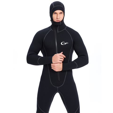 YONSUB-traje de baño de neopreno para hombre, traje de buceo con cremallera frontal de 5MM de largo o manga corta ► Foto 1/6