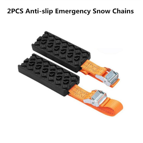 2 piezas Cadena de rueda antideslizante cadenas de nieve de emergencia para hielo/nieve/lodo/carretera de arena accesorios de coche SUV para camión de conducción segura ► Foto 1/6