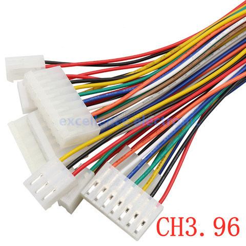 Uds CH CH3.96 2/3/4/5/6 Pin hembra carcasa para conector de clavija con alambre 22AWG 20cm 2p/3p/4p/5p/6p 3,96 MM cabeza conserva Cable ► Foto 1/3