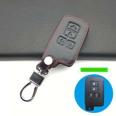 Funda de cuero con 100% de 4 botones para llave de coche, Carcasa protectora para llave remota Toyota Sienta para accesorios de Interior de coche ► Foto 1/5