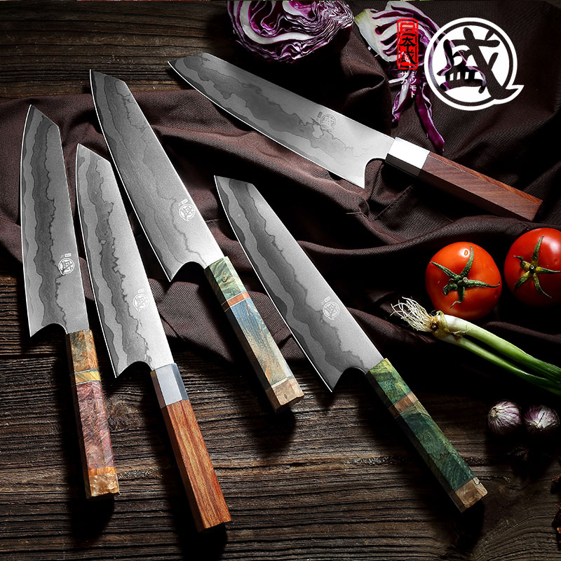 Cuchillo De Chef Kiritsuke Keemake Acero Damasco Japones Patron