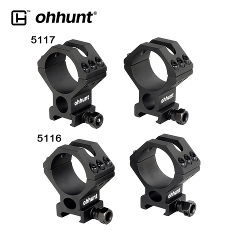 Ohhunt 2 uds Riflescope Mount anillos 30mm 34mm 35mm para tubo de caza táctico de visores ópticos linternas láser 2 estilos ► Foto 1/6