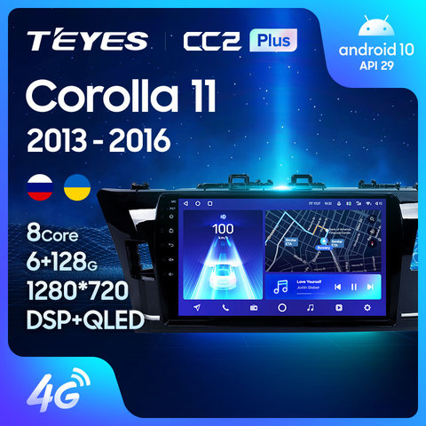 TEYES-Radio Multimedia CC2L CC2 Plus para coche, Radio con reproductor, navegación, No 2din, 2 Din, para Toyota Corolla 11, Oriente Medio, Edición 2013 - 2017 ► Foto 1/6