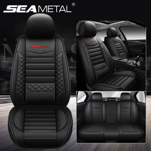 Cubierta Universal de asiento de coche asiento de cuero PU, funda protectora, cojín delantero, respaldo, accesorios de Interior de coche ► Foto 1/6