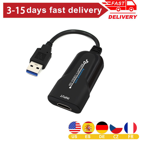 Tarjeta de captura de vídeo Hdmi USB 3,0 HDMI grabador de vídeo caja de registro para PS4 DVD juegos videocámara HD Cámara grabación en vivo Streaming ► Foto 1/6