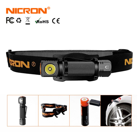 Mini faro LED recargable NICRON 450Lm 90M de largo impermeable IP65 linterna para Camping H10R-Pro ► Foto 1/6