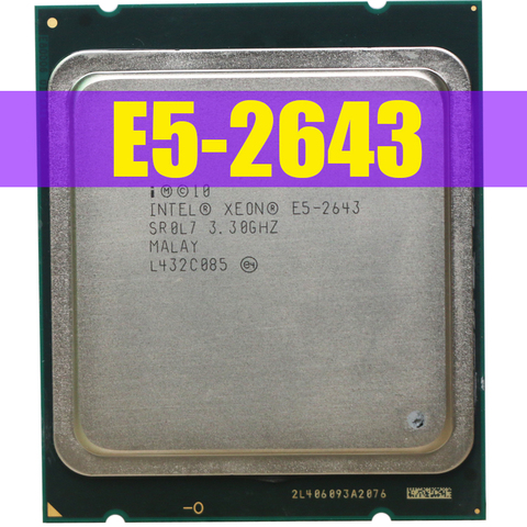 -Cpu Intel Xeon E5 2643, 3,3 GHz Quad-Core 10M Cache FCLGA2011 TPD 130W E5-2643 Original, OEM, versión Original ► Foto 1/2