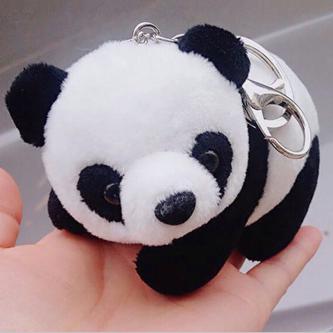 LLavero de pelo bonito con dibujos animados de Panda para mochilas de regalo, llaveros, llaveros, colgantes de bolso de dijes, regalo de cumpleaños ► Foto 1/6