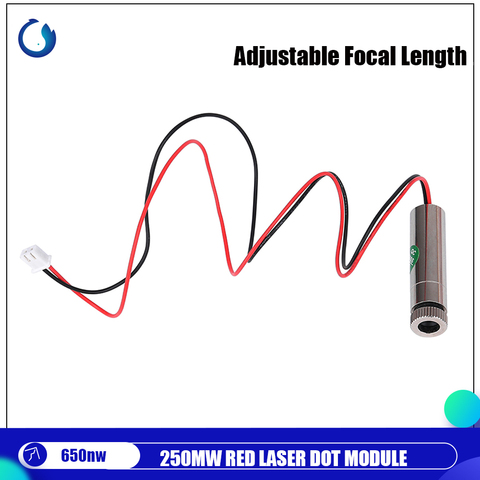 Módulo de puntos láser rojo de 250mw de 650nm, longitud Focal ajustable, cabezal láser de máquina de grabado de bricolaje de alta potencia ► Foto 1/5