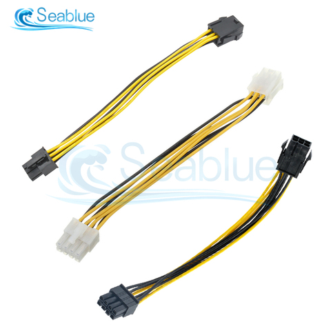 20cm PCIe de 6 pines a 8 adaptador de corriente Pin Cable de 6 pines a 6 pines/4Pin a 8 Pin PCIe Cable de alimentación PCI-E de las tarjetas de vídeo ► Foto 1/6