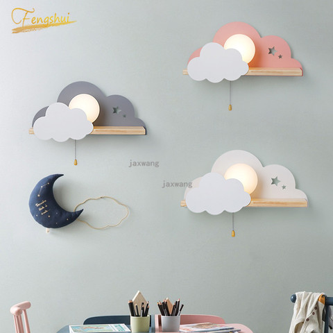 Nórdicos Macaron de cristal LED lámparas de pared al lado de dormitorio iluminación moderna habitación de los niños nube lámpara de pared escaleras candelabros para luces de pared ► Foto 1/6