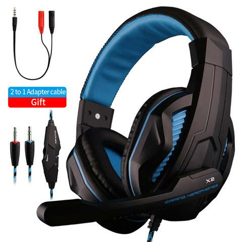 Auriculares de gama alta con cancelación de ruido para jugadores, auriculares estéreo con Supergraves para juegos de ordenador y PC, auriculares con micrófono y Control avanzado para PC PS4 ► Foto 1/6