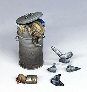 Set de accesorios de animales modernos, kit de figuras de resina de modelos en miniatura sin pintar, 1/35 ► Foto 1/2