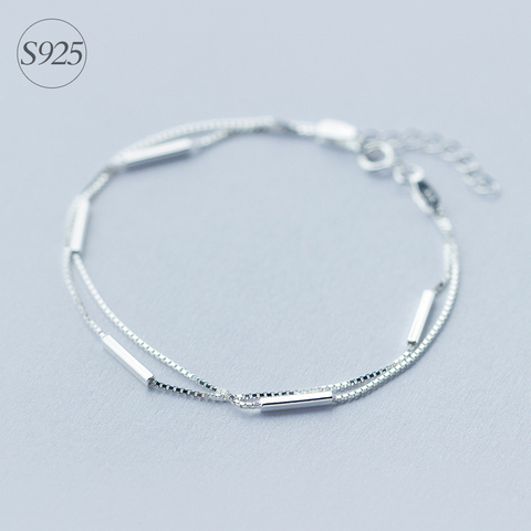 Modian nueva llegada de moda Simple de Plata de Ley 925 Plata geométrica palo de la pulsera para las mujeres cadena serpiente hueso bien regalo para niñas, joyería ► Foto 1/4