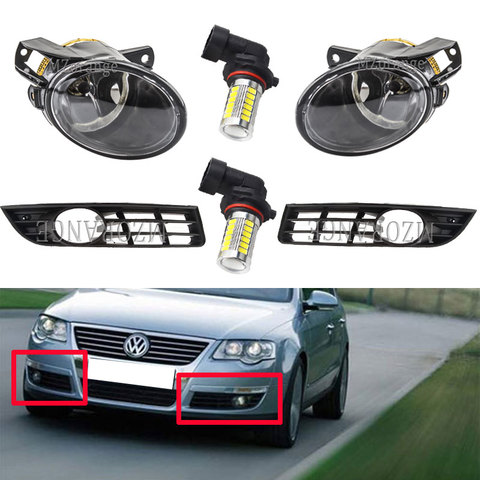 Luces antiniebla para passat b6 faros 2006-2011 niebla luz de la parrilla para VW lámpara de niebla Asamblea LED faro halógeno faros antiniebla ► Foto 1/6