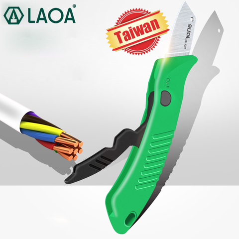 LAOA cuchillo de pelar cable inoxidable profesional cuchillo de electricista de borde recto pelado de cables herramientas ► Foto 1/6