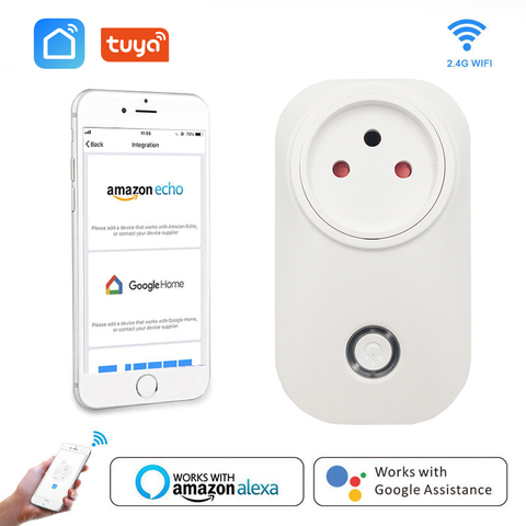 Enchufe inteligente con Wifi para el hogar, enchufe inteligente con Control de voz de 16A, compatible con Alexa, Google Home, IFTTT y Tuya ► Foto 1/6