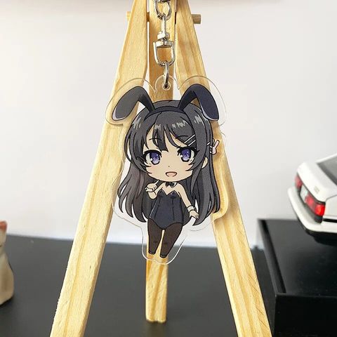 LLavero de Rascal de Anime para chica conejito, figuras acrílicas Kawaii sakurayama Mai, bolsa de llavero colgante, Colección Otaku ► Foto 1/6