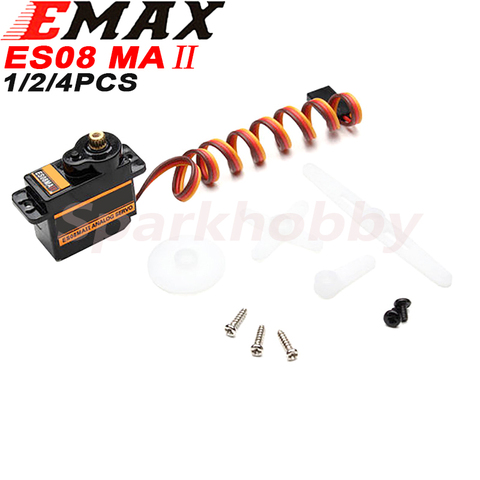 4 Uds Original EMAX ES08MAII Metal Servo analógico 12g Servo resistente al agua con engranajes para RC auto helicóptero barco avión Accesorios ► Foto 1/6