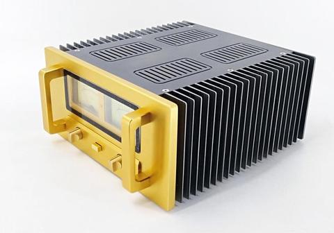 Carcasa amplificadora de tamaño pequeño W240 H120 D246 Clase A, chasis amplificador de potencia, Panel dorado, bricolaje, con medidor UV, BZ-A15, caja de amplificador trasera ► Foto 1/6