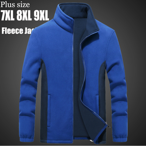 Chaqueta de lana de talla grande para hombre, rompevientos táctico de concha suave, ropa deportiva de invierno para turismo y montaña, 7XL, 8XL, 9XL ► Foto 1/6