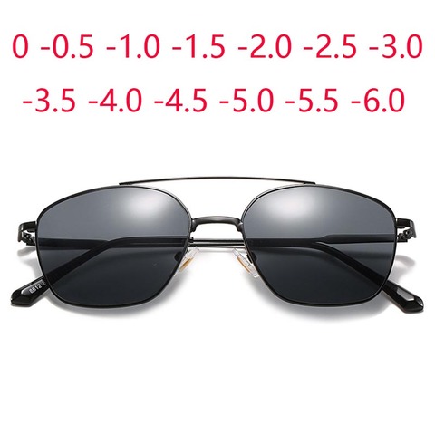 Gafas de sol para miopía para hombres y mujeres, lentes de sol para miopía con montura de aleación UV400, graduadas opcionales de 0 a 0,5 a 6,0 ► Foto 1/6