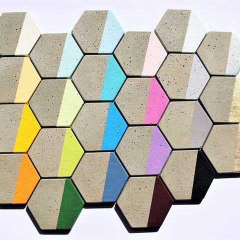 Moldes de silicona para pared de hormigón, para azulejos del terrazo, panel Hexagonal ► Foto 1/6