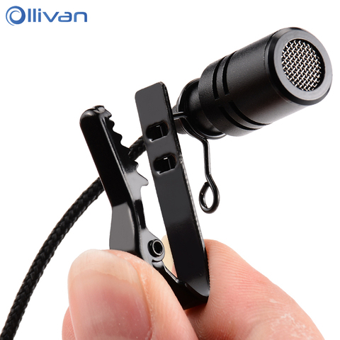 Ollivan-micrófono metálico omnidireccional, micrófono con cables con conector 3,5 mm, micrófono mini de audio con clip para ordenador, portátil y móvil ► Foto 1/6