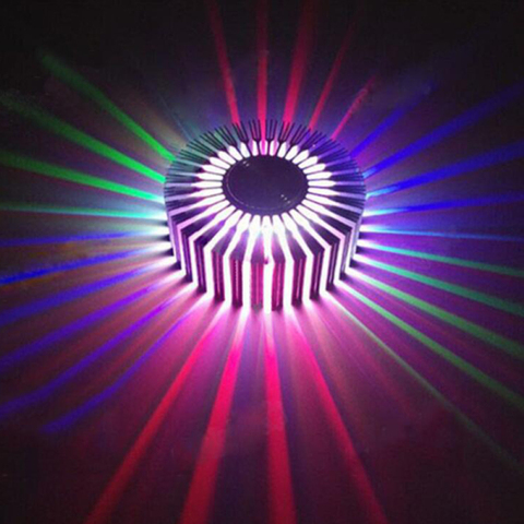 Luz LED de pared montada de 3W, lámpara de efecto RGB, rayos de proyección de girasol, AC85-265V, Control remoto, lámpara de pared del pasillo ► Foto 1/6