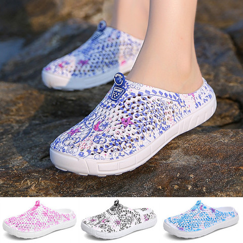 Zapatillas de malla transpirables para mujer, zuecos deslizantes de moda para playa ► Foto 1/6